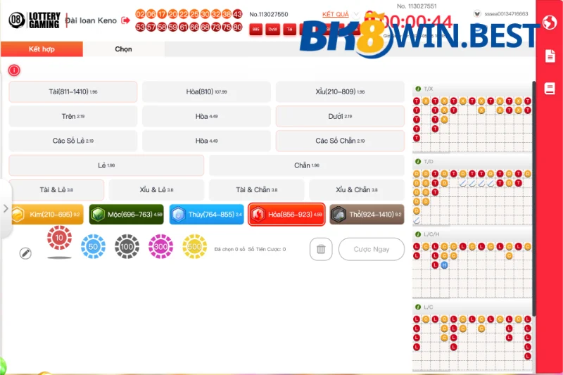 Chơi 4D trong SEA Lottery BK8