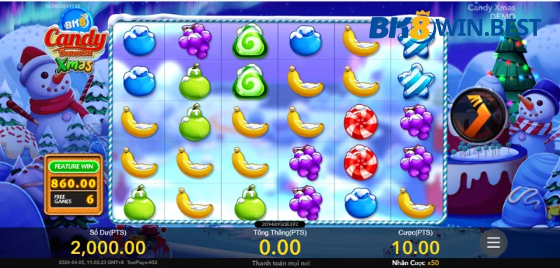 Luật quay hũ Tiệc giáng sinh ngọt ngào BK8